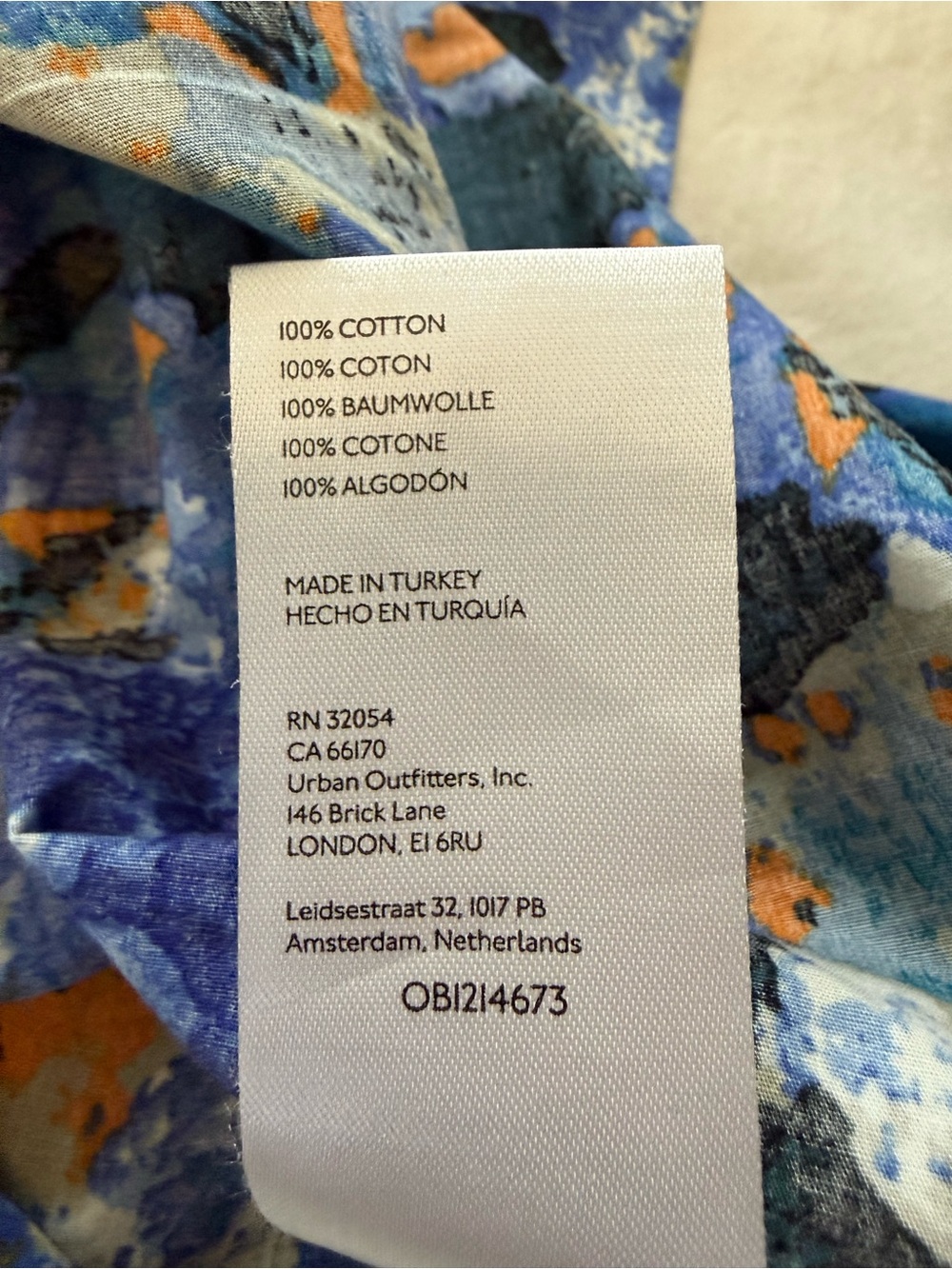 Anthropologie Maeve Blue Abstract Floral Tiered Maxi Dress Size Large - Picture 5 of 5